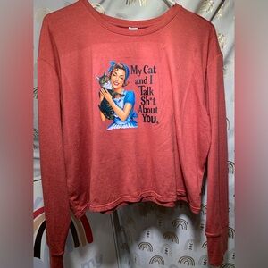 Women's Graphic Rust long sleeve tee Upcycled